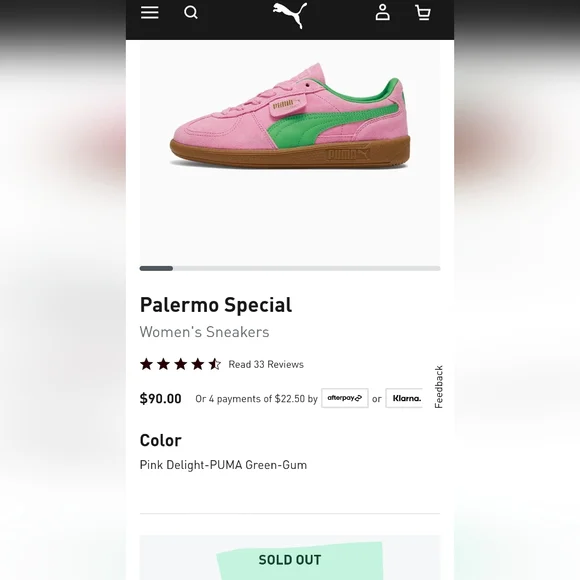 Puma Palermo Women's Athletic Shoe In Pink Delight and Green - Picture 2 of 5